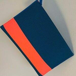 Rothy’s clutch- teal and orange